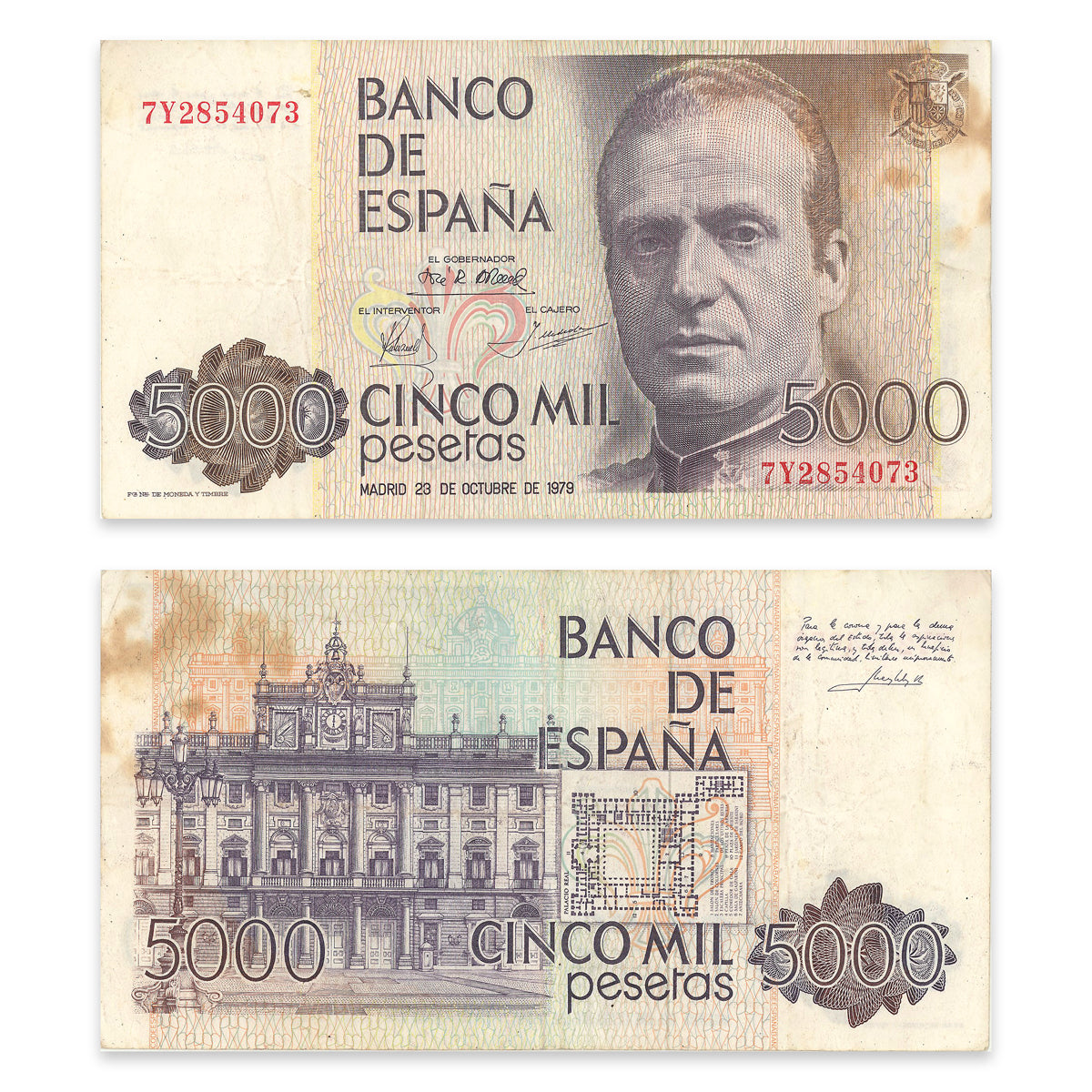 Spain 5000 Pesetas 1979 P# 160 VF-25