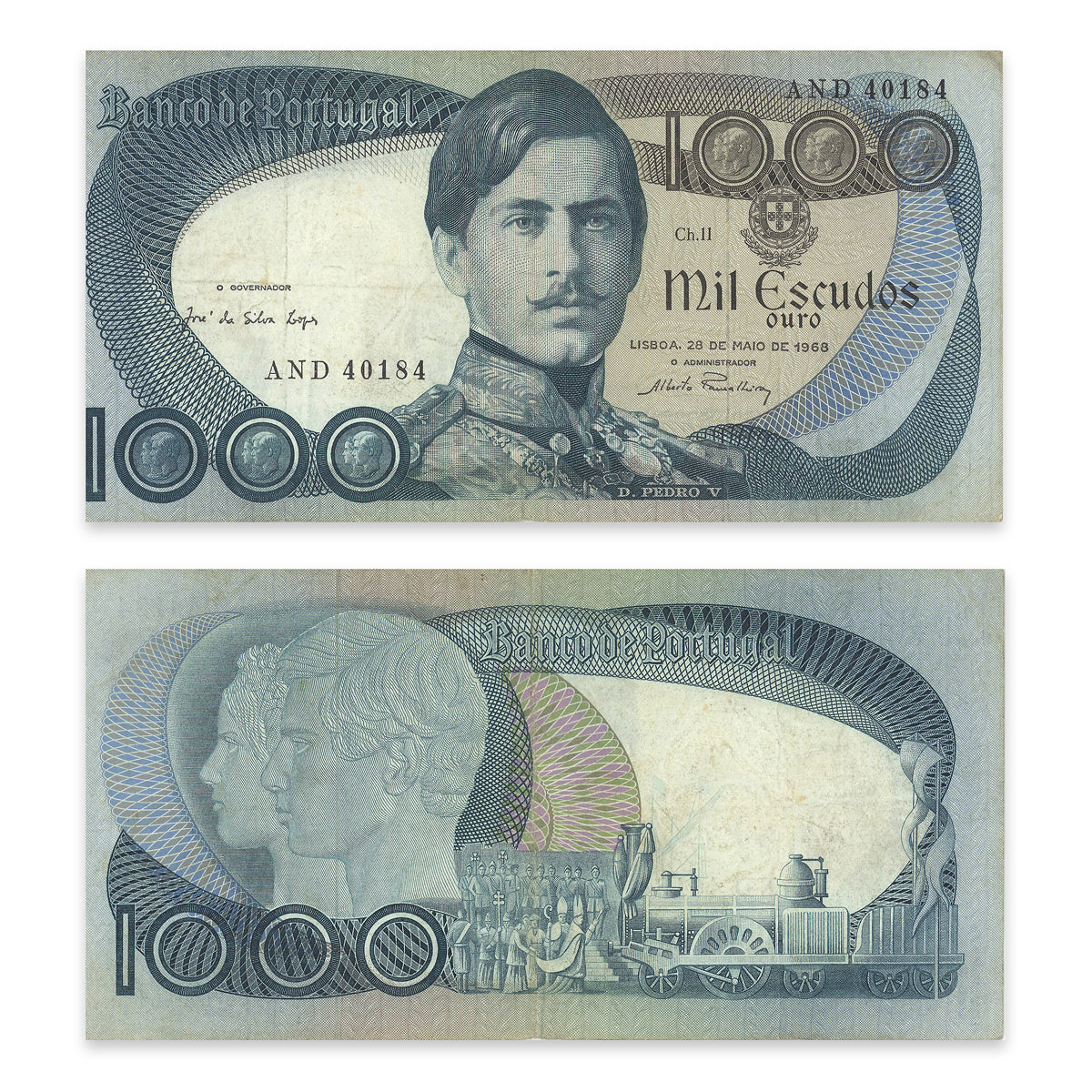 Portugal 1000 Escudos 1968 P# 175a VF-20