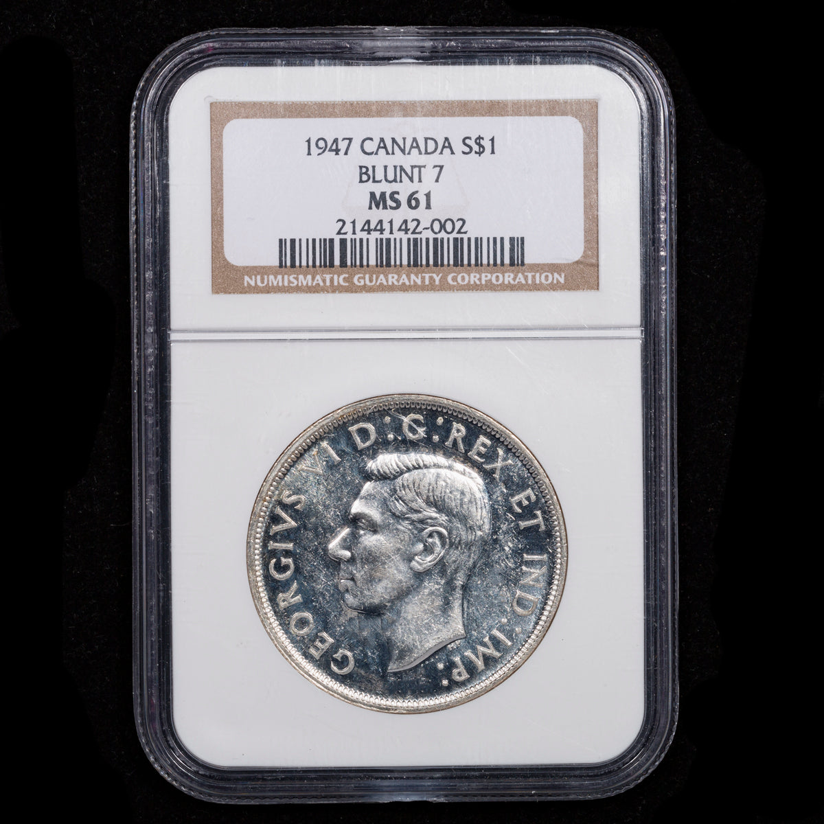 $1 1947 Blunt 7 NGC MS-61