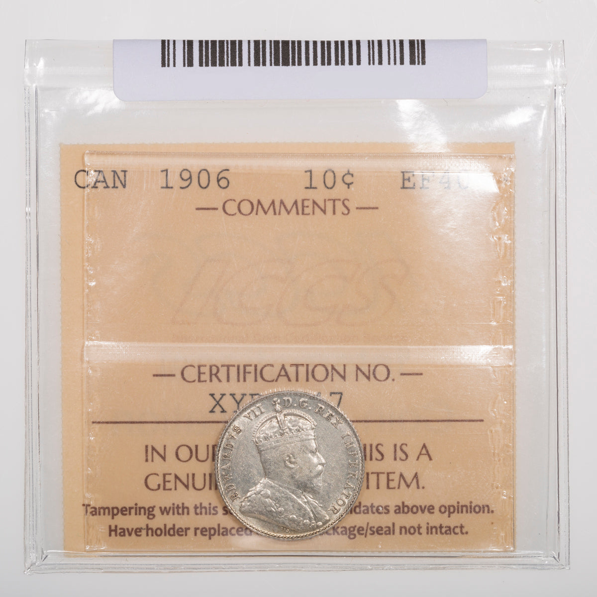 10 Cent 1906 ICCS EF-40