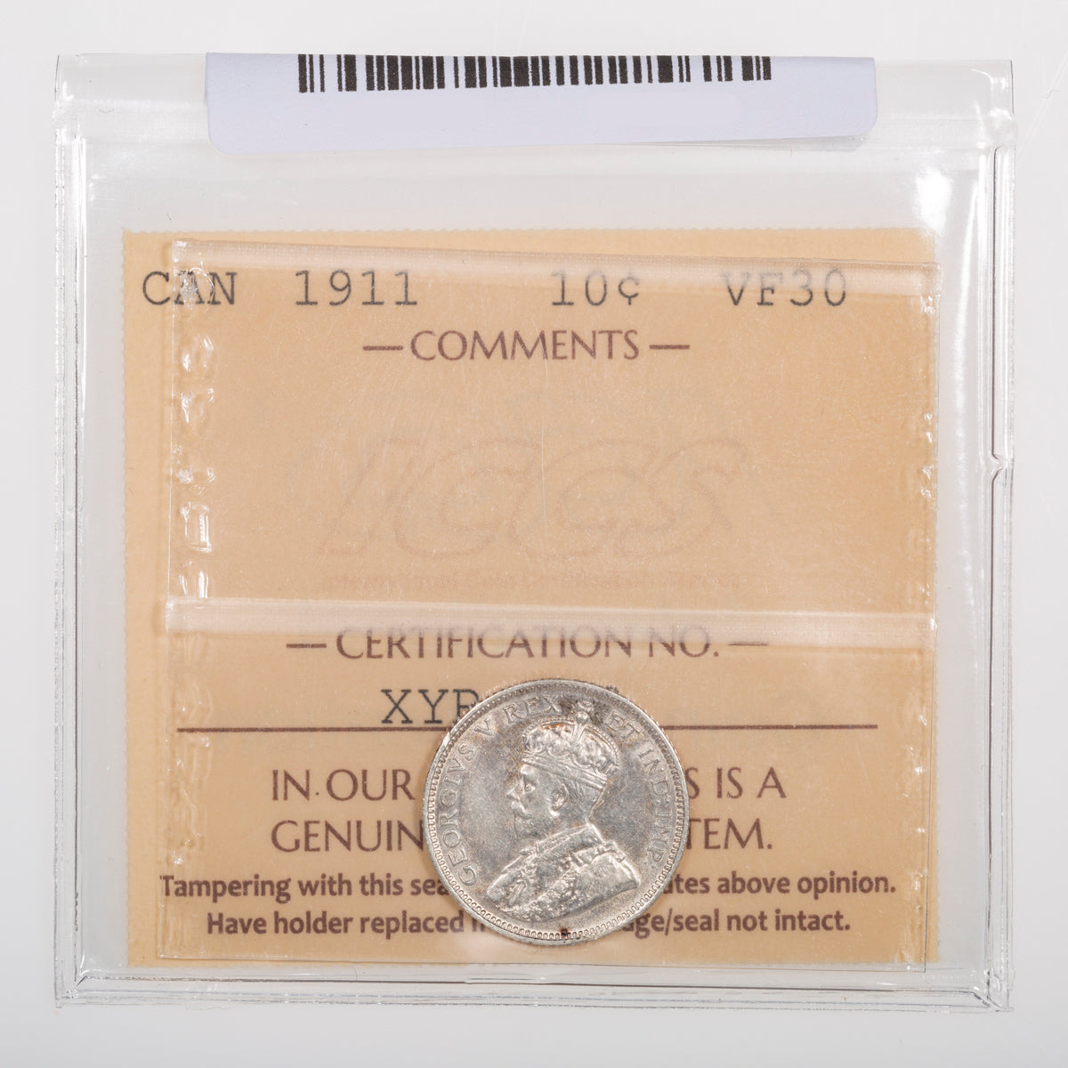 10 Cent 1911 ICCS VF-30