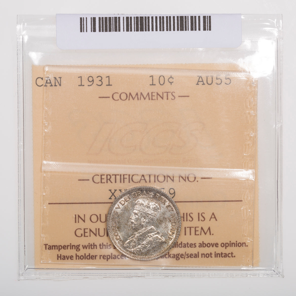 10 Cent 1931 ICCS AU-55