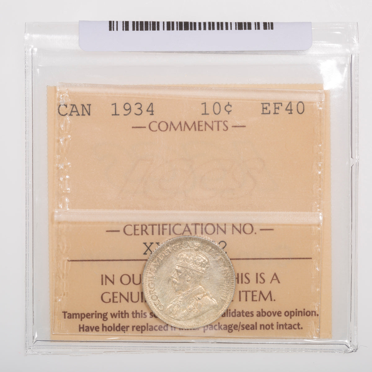 10 Cent 1934 ICCS EF-40