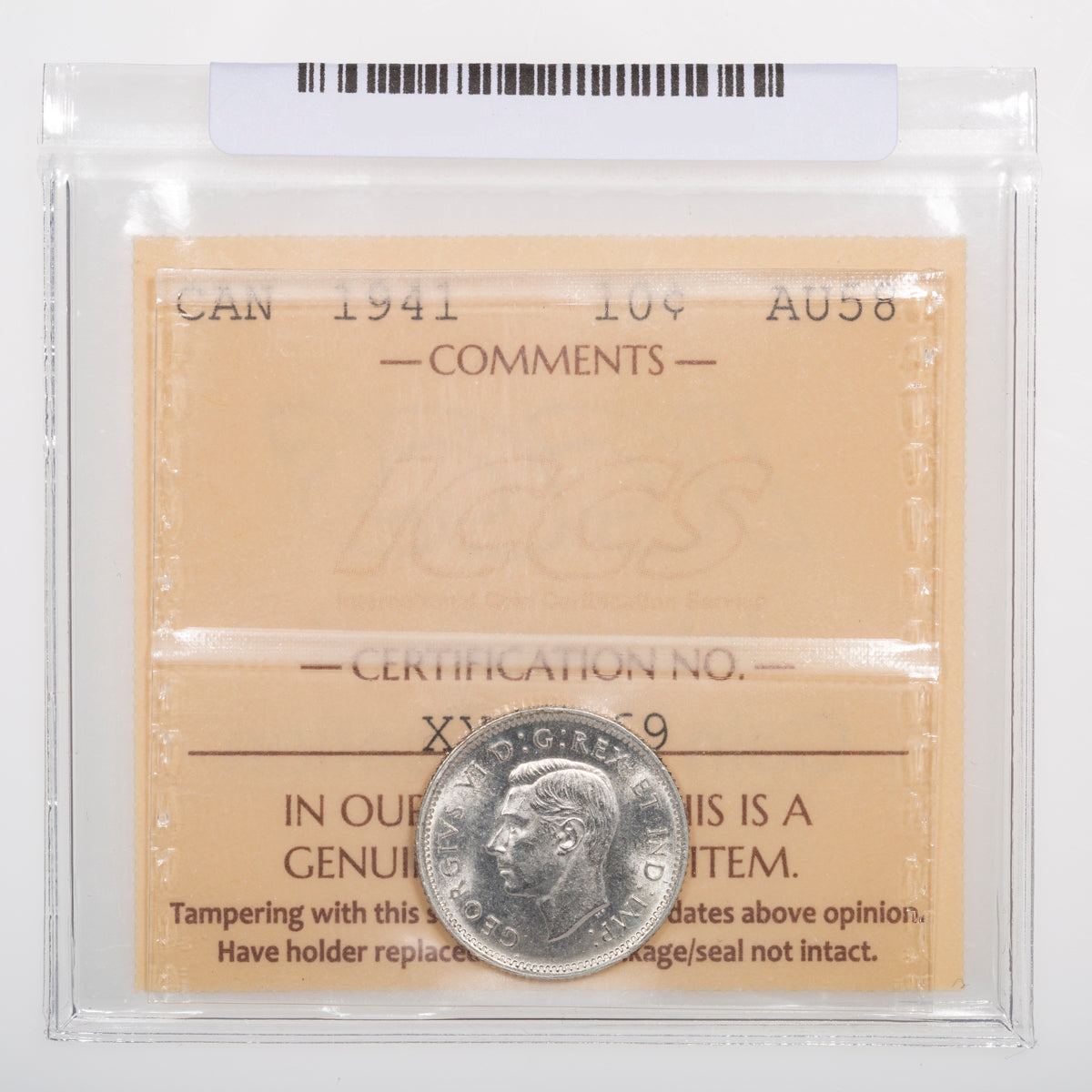 10 Cent 1941 ICCS AU-58