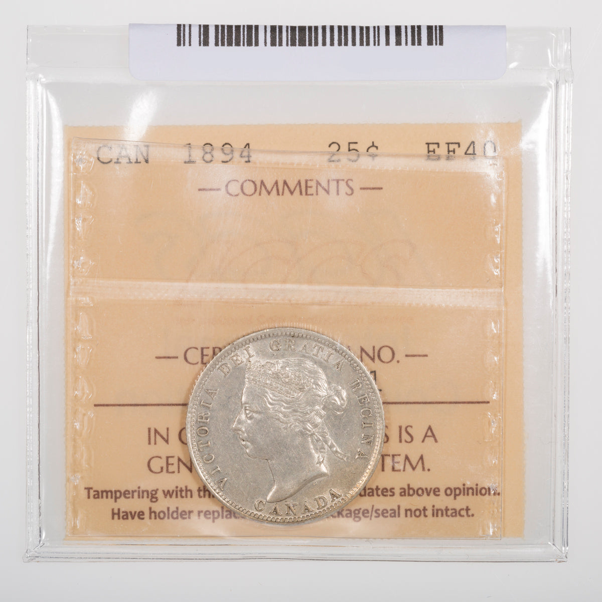 25 Cent 1894 ICCS EF-40