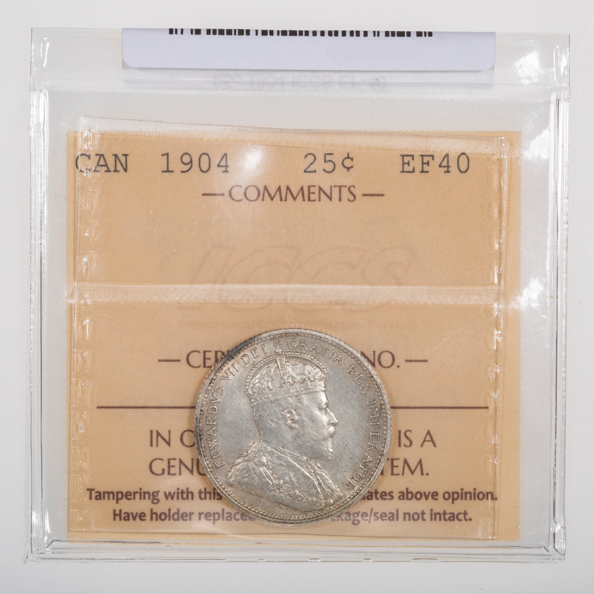 25 Cent 1904 ICCS EF-40