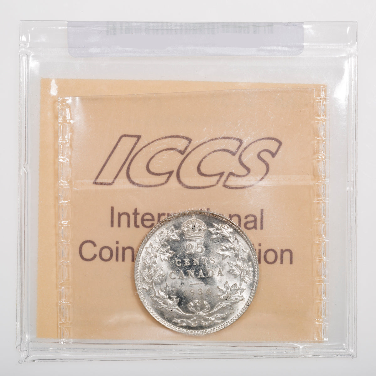 25 Cent 1934 ICCS MS-60