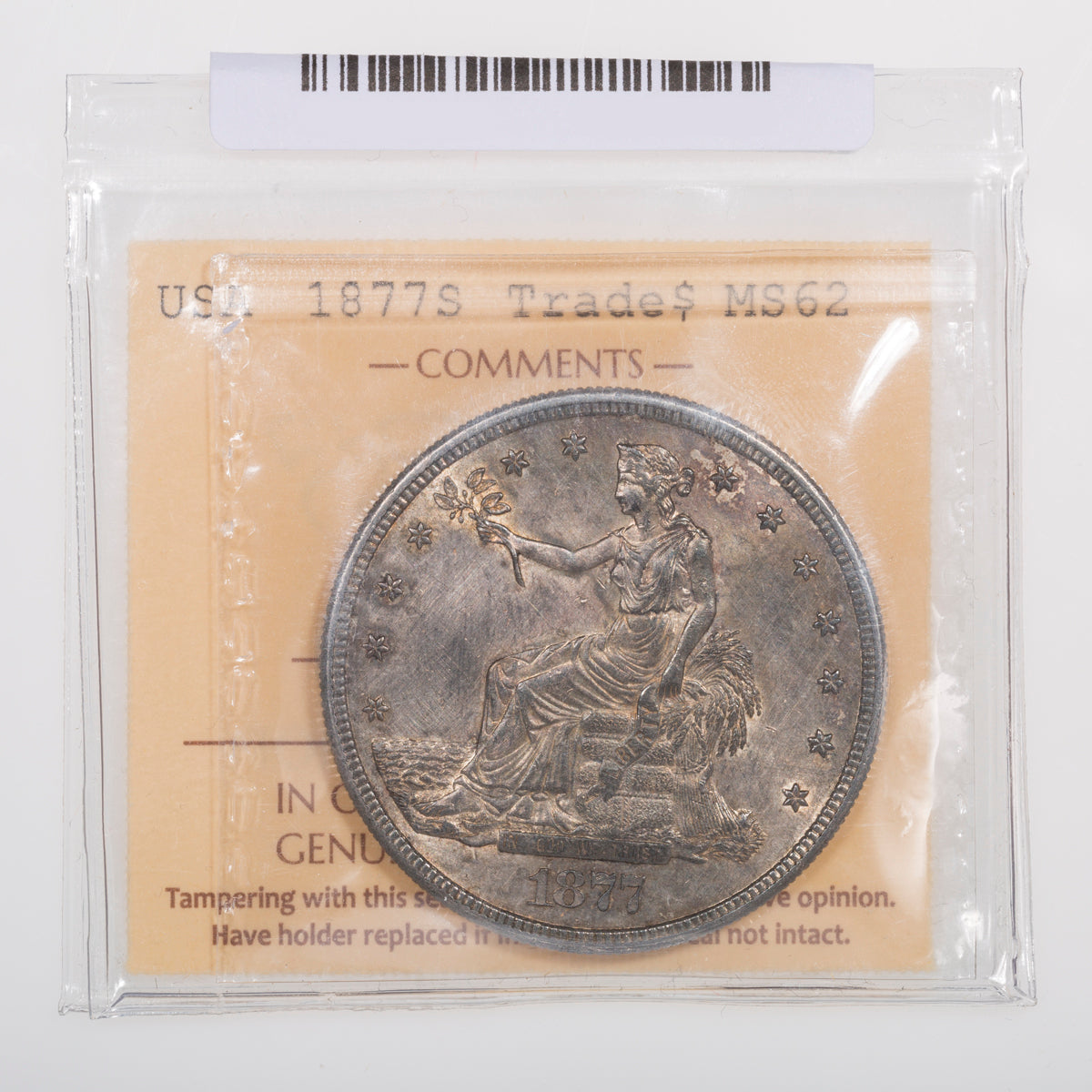 US $1 Trade 1877S ICCS MS-62