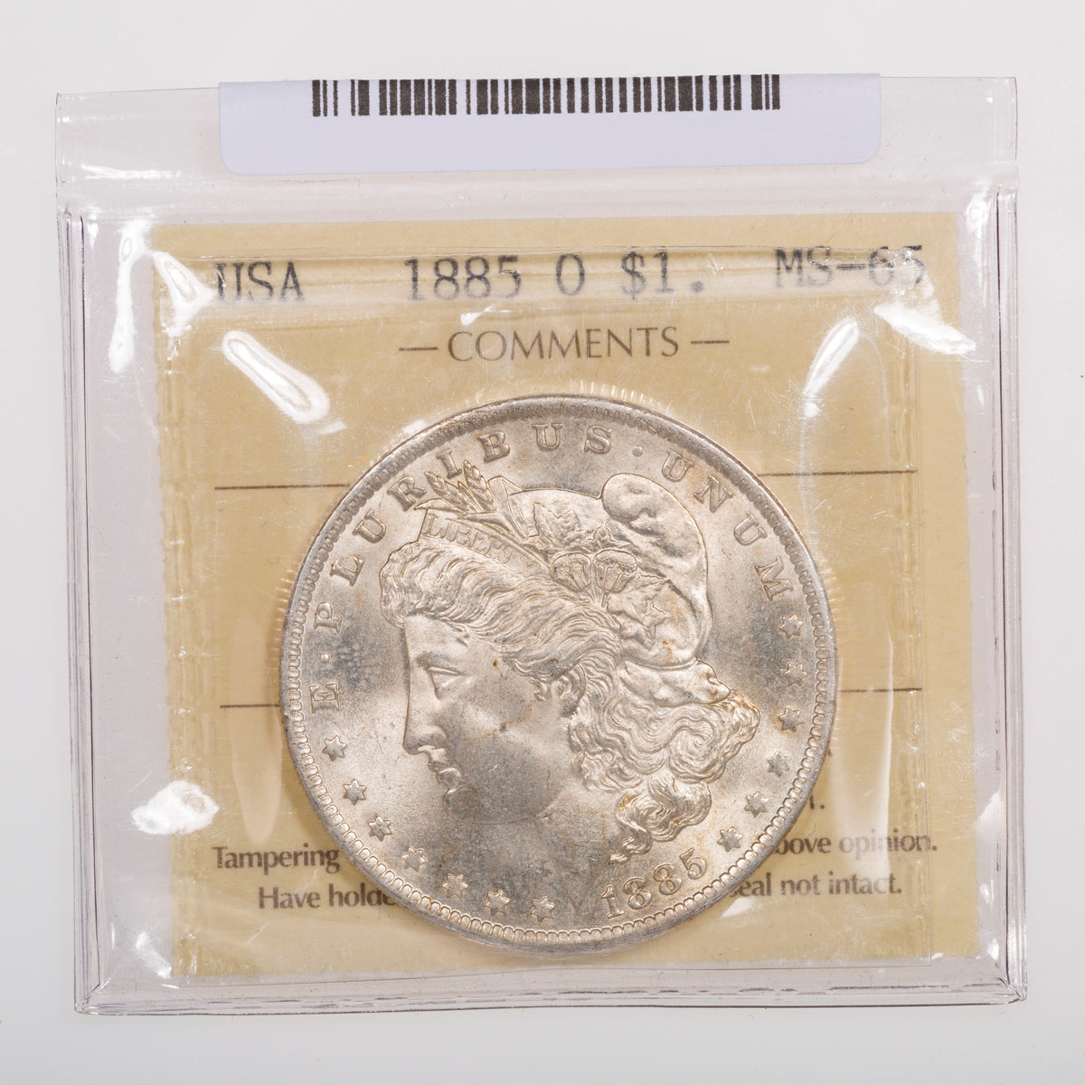 US $1 Morgan 1885O ICCS MS-65
