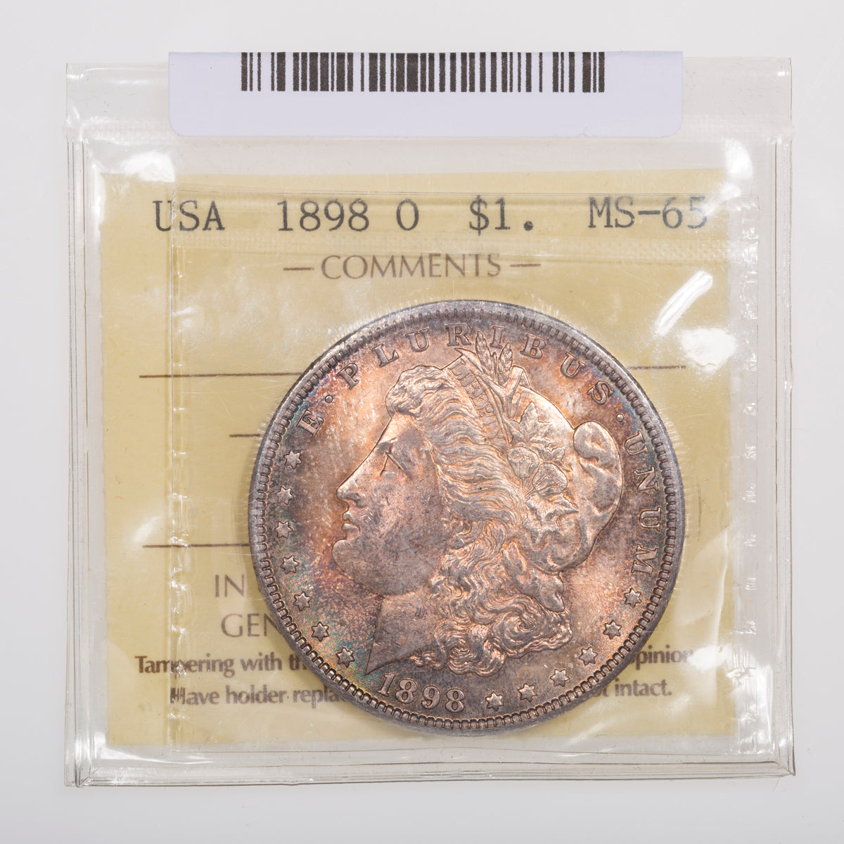 US $1 Morgan 1898O ICCS MS-65