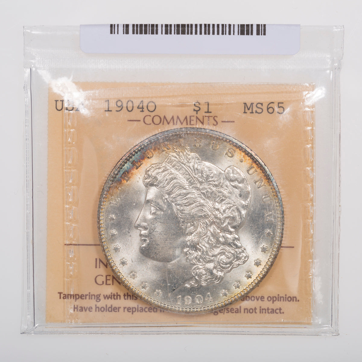 US $1 Morgan 1904O ICCS MS-65