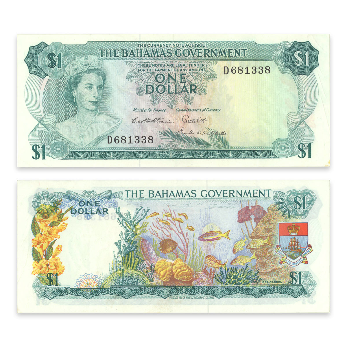 Bahamas 1 Dollar 1965 P# 18b VF-35