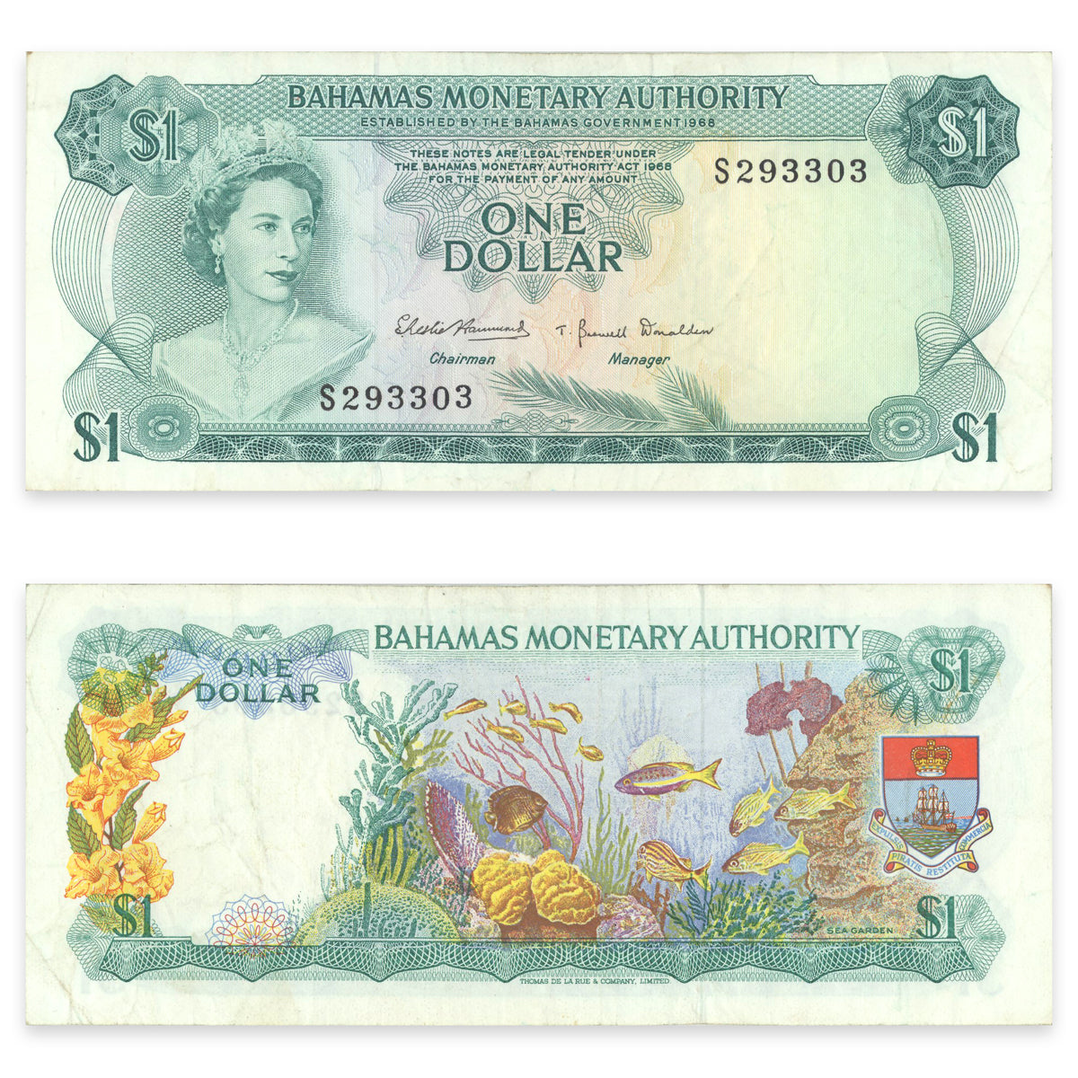 Bahamas 1 Dollar 1968 P# 27a VF-25