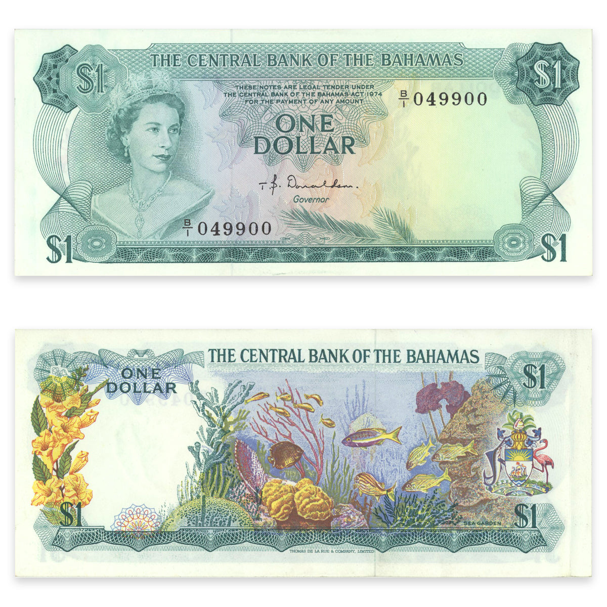 Bahamas 1 Dollar 1974 P# 35a AU-50