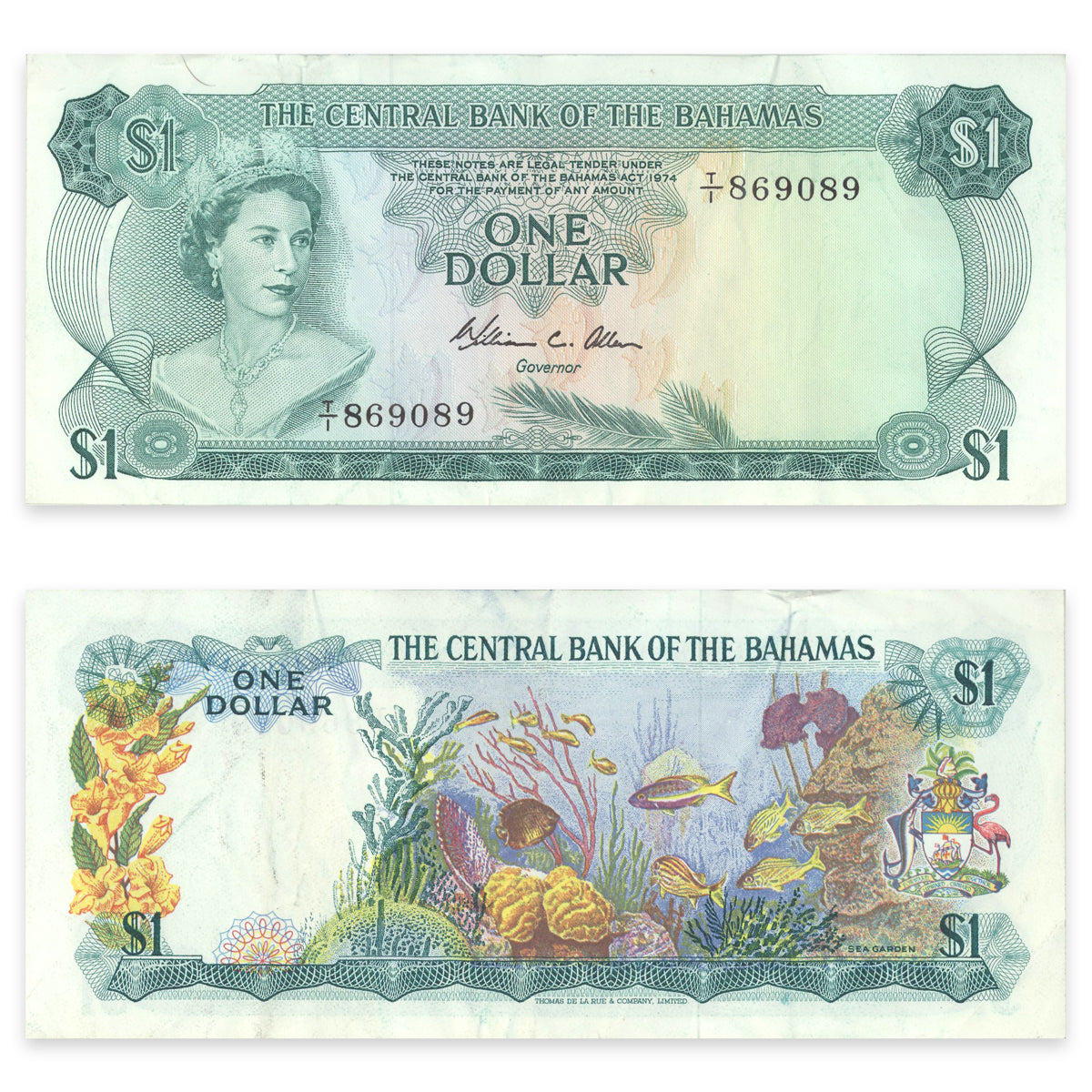 Bahamas 1 Dollar 1974 P# 35b VF-35