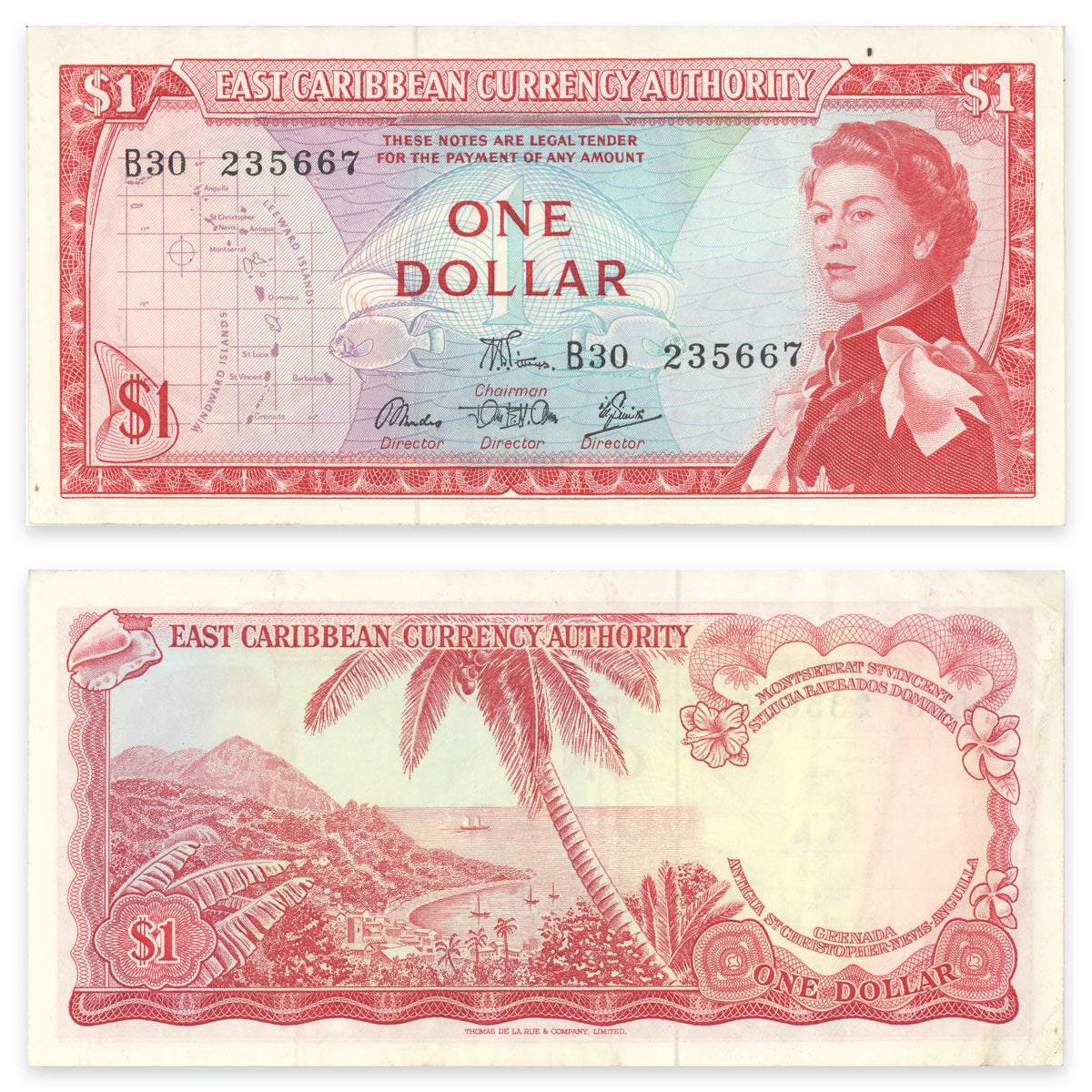 East Caribbean States 1 Dollar 1965 P# 13d VF-35