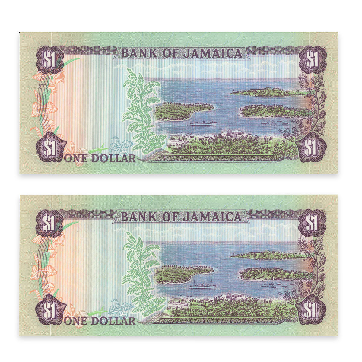 Jamaica 1 Dollar 1976 P# 59a Consec UNC-60