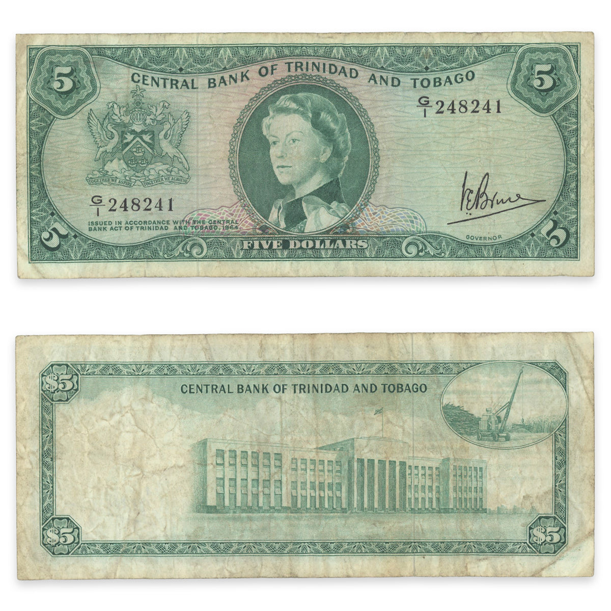 Trinidad & Tobago 5 Dollars 1964 P# 27c F-12