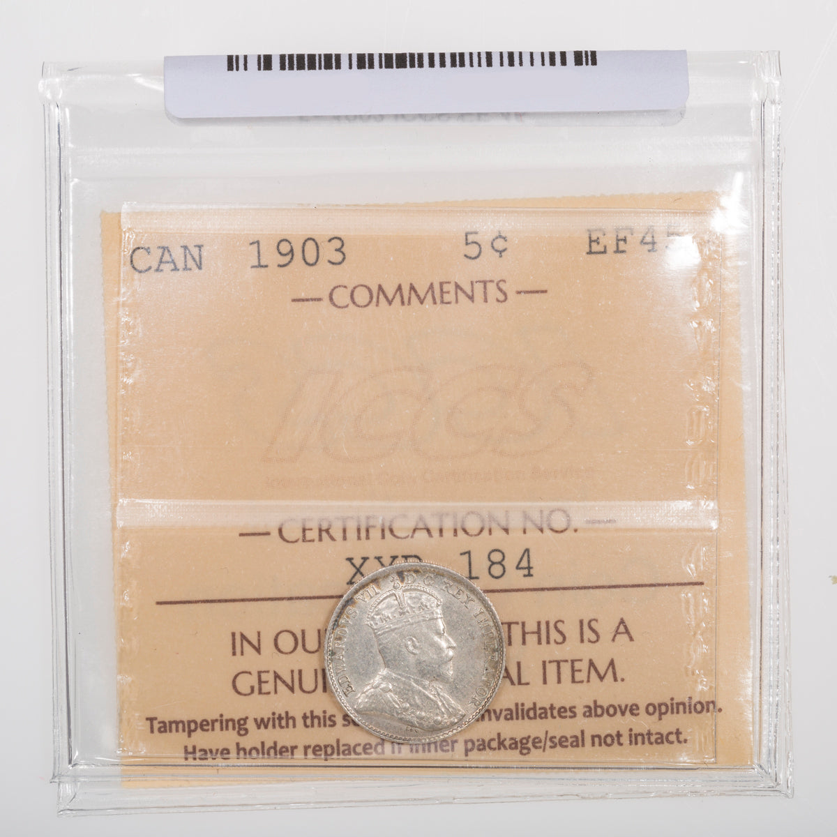 5 Cent 1903 ICCS EF-45