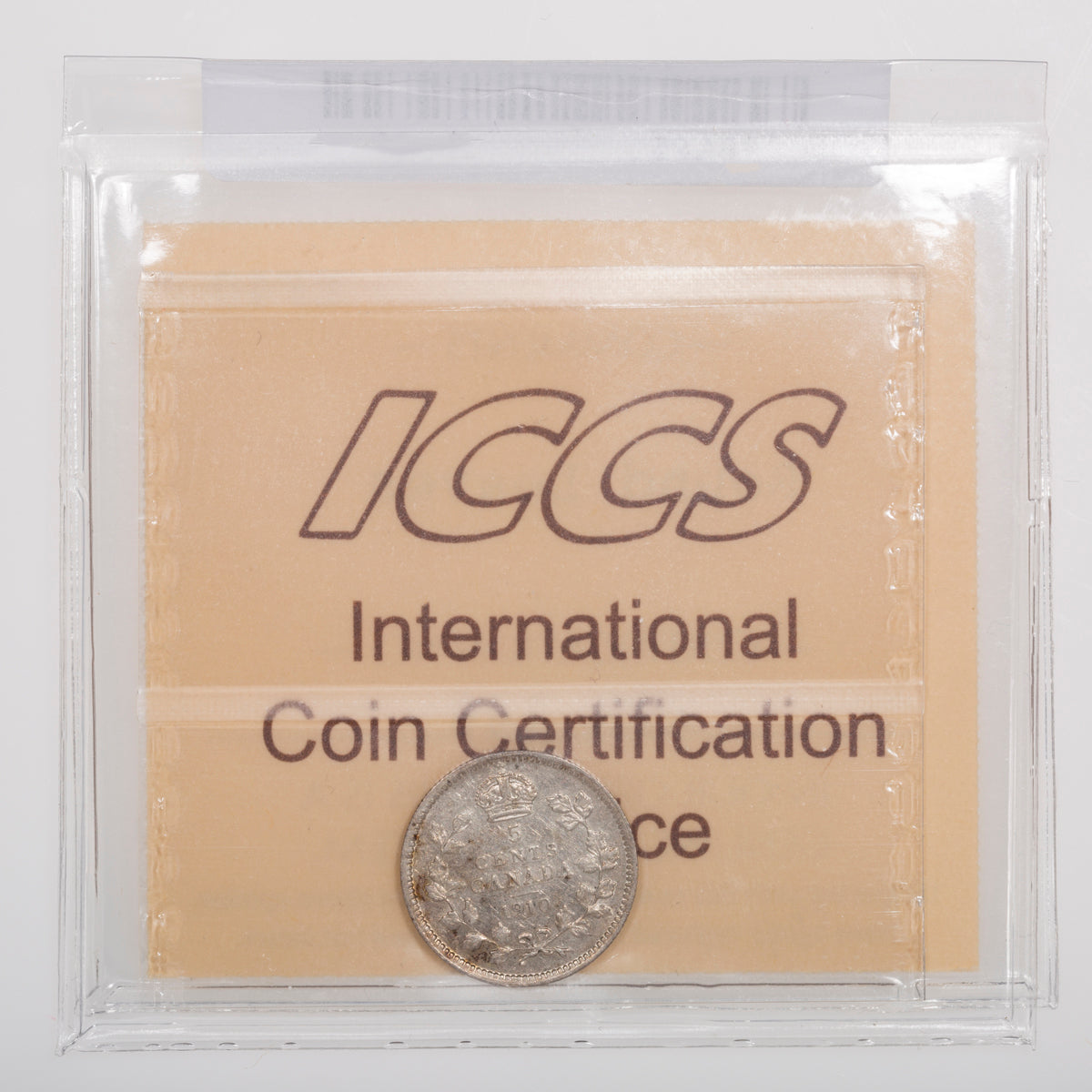5 Cent 1910 Round Leaves ICCS EF-40