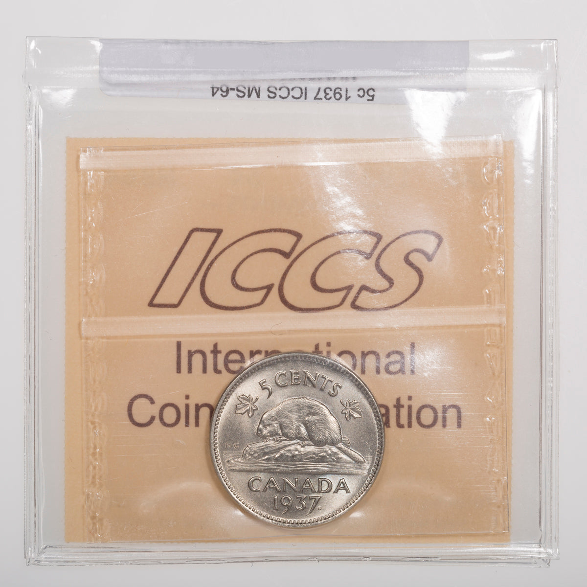 5 Cent 1937 ICCS MS-64