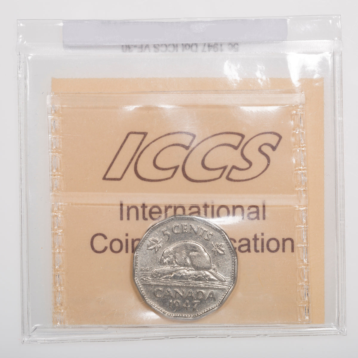 5 Cent 1947 Dot ICCS VF-30