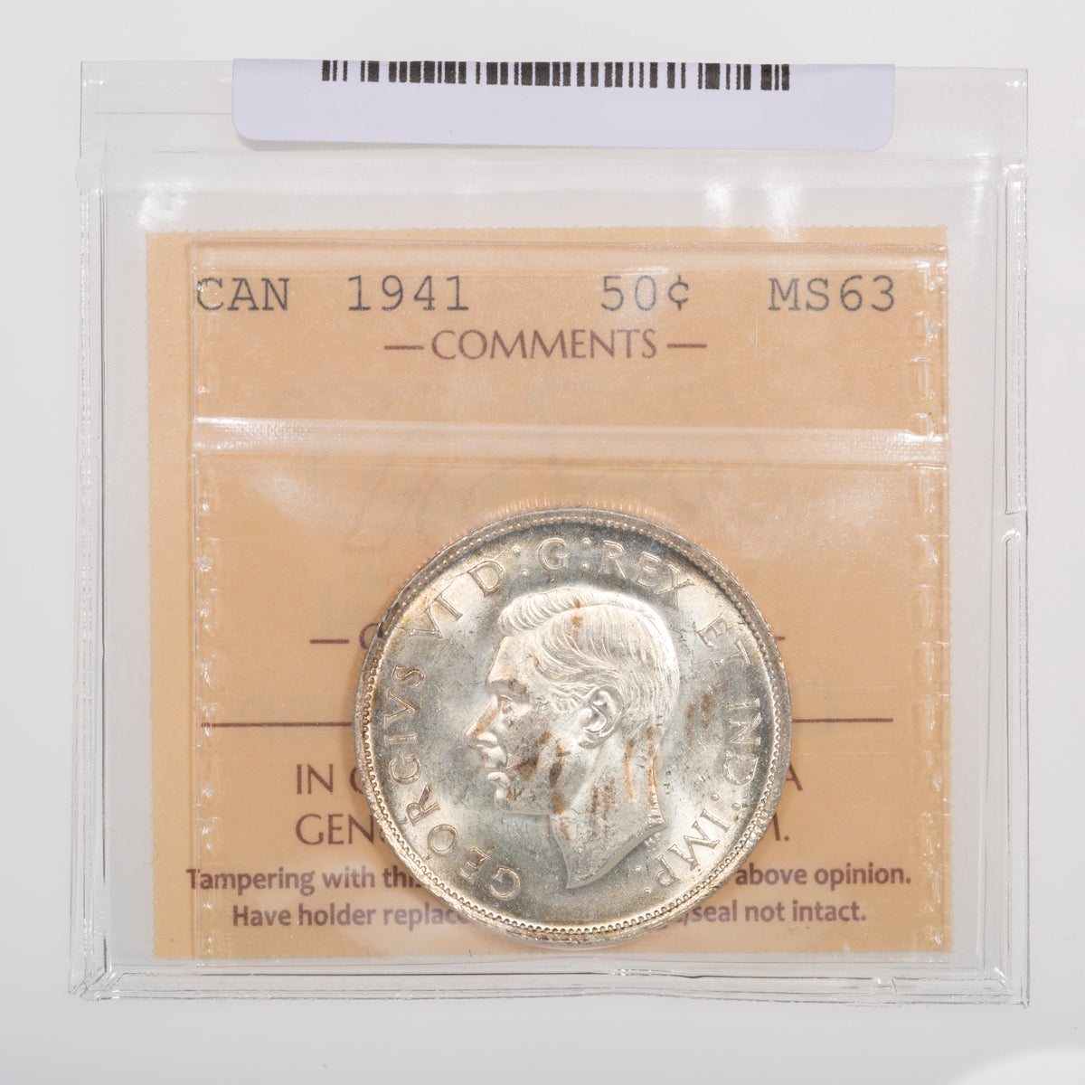 50 Cent 1941 ICCS MS-63