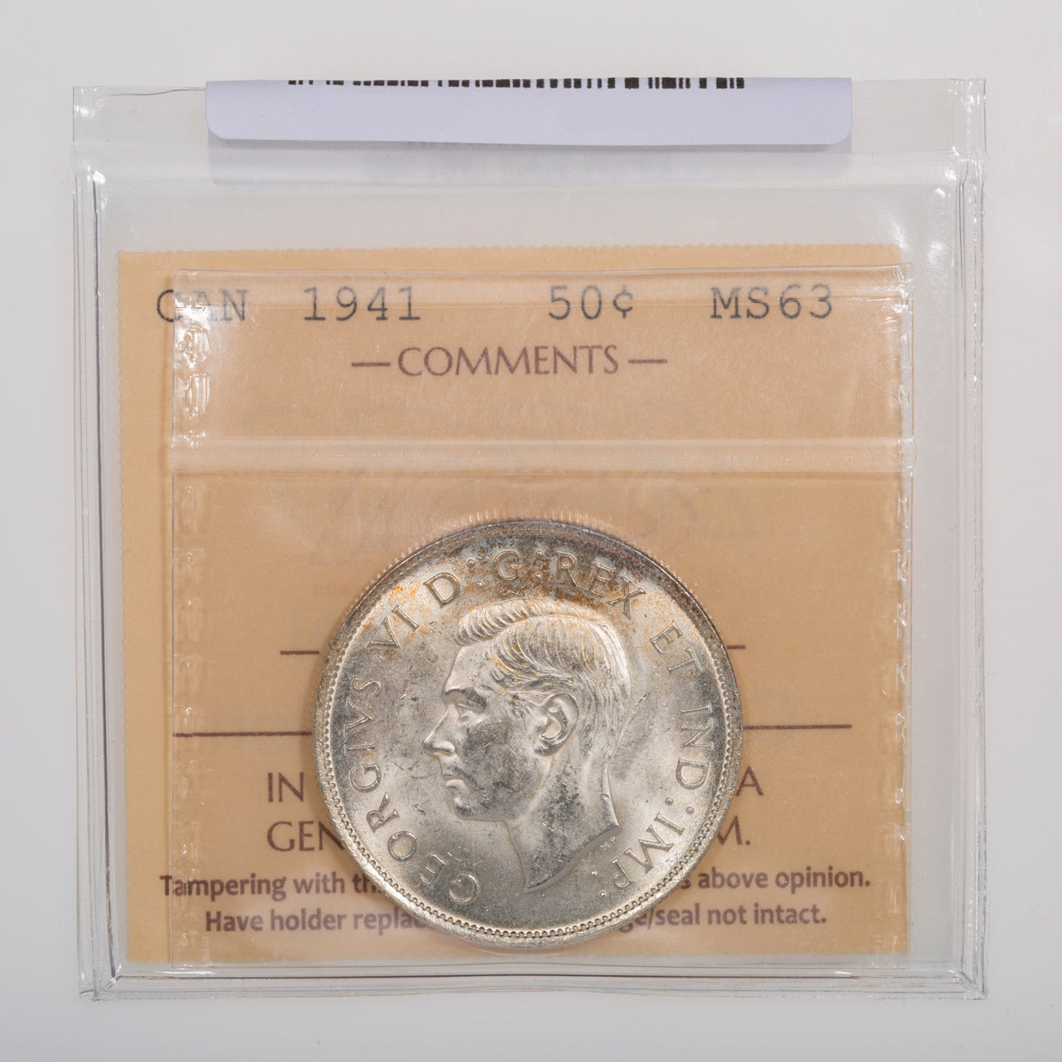 50 Cent 1941 ICCS MS-63