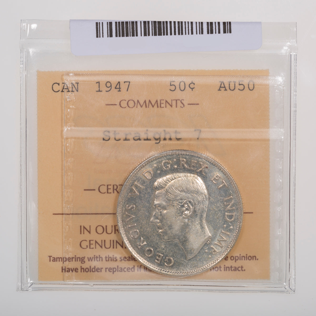 50 Cent 1947 Straight 7 Left ICCS AU-50