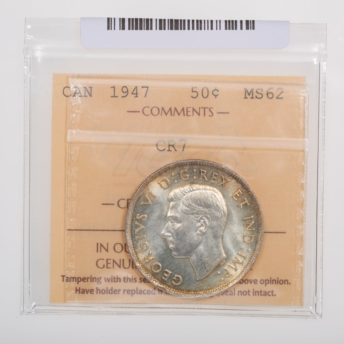 50 Cent 1947 CR7 ICCS MS-62