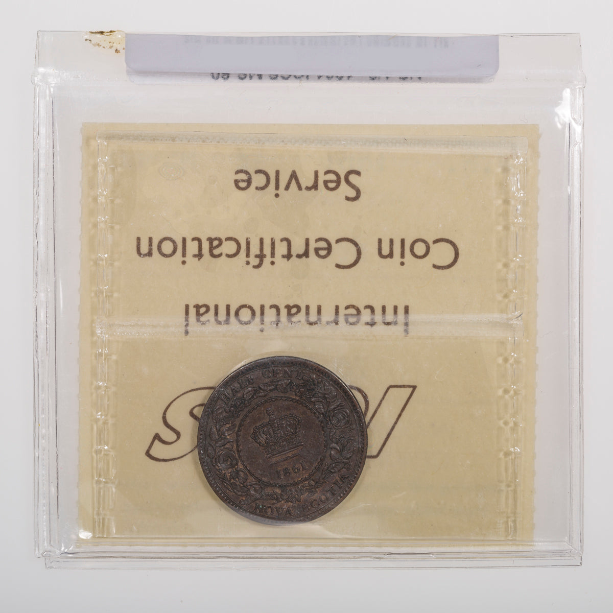 NS Half Cent 1861 ICCS MS-60 Brown