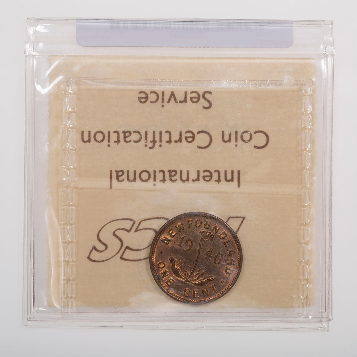 NFLD 1 Cent 1940 ICCS MS-62 Red and Brown