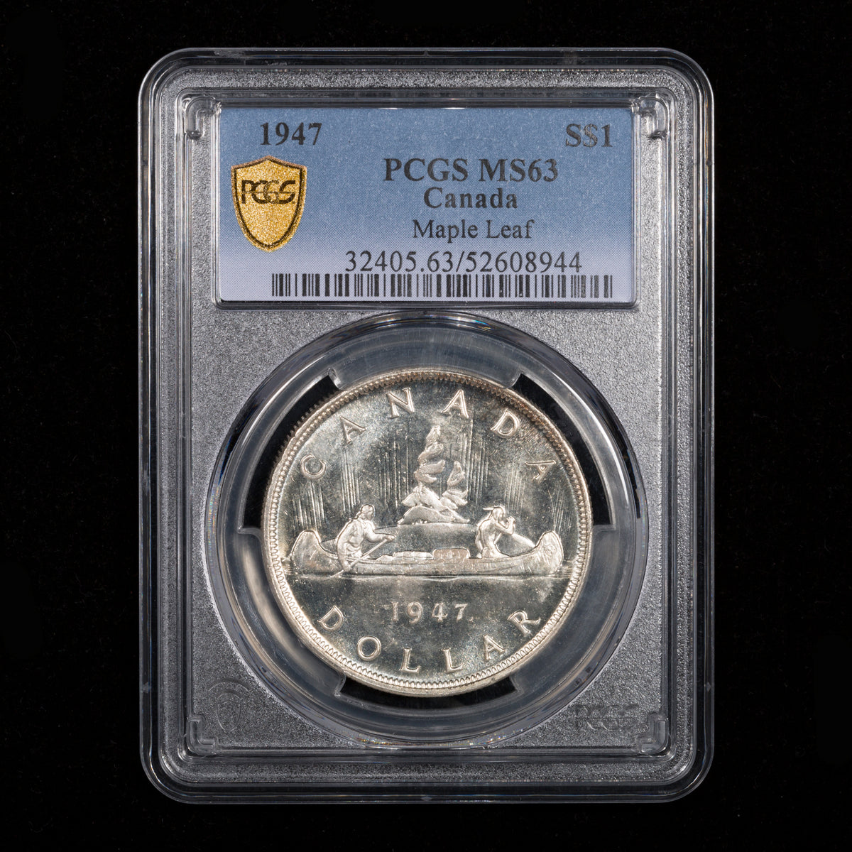 $1 1947 Maple Leaf PCGS MS-63