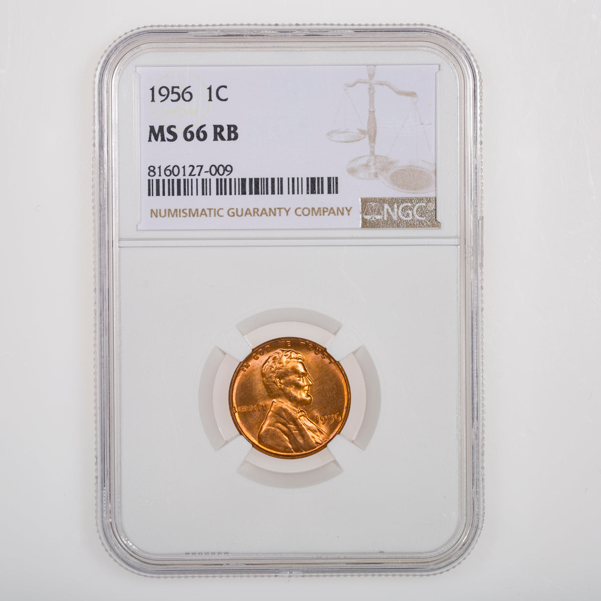 US 1 Cent Wheat 1956 NGC MS-66 RD
