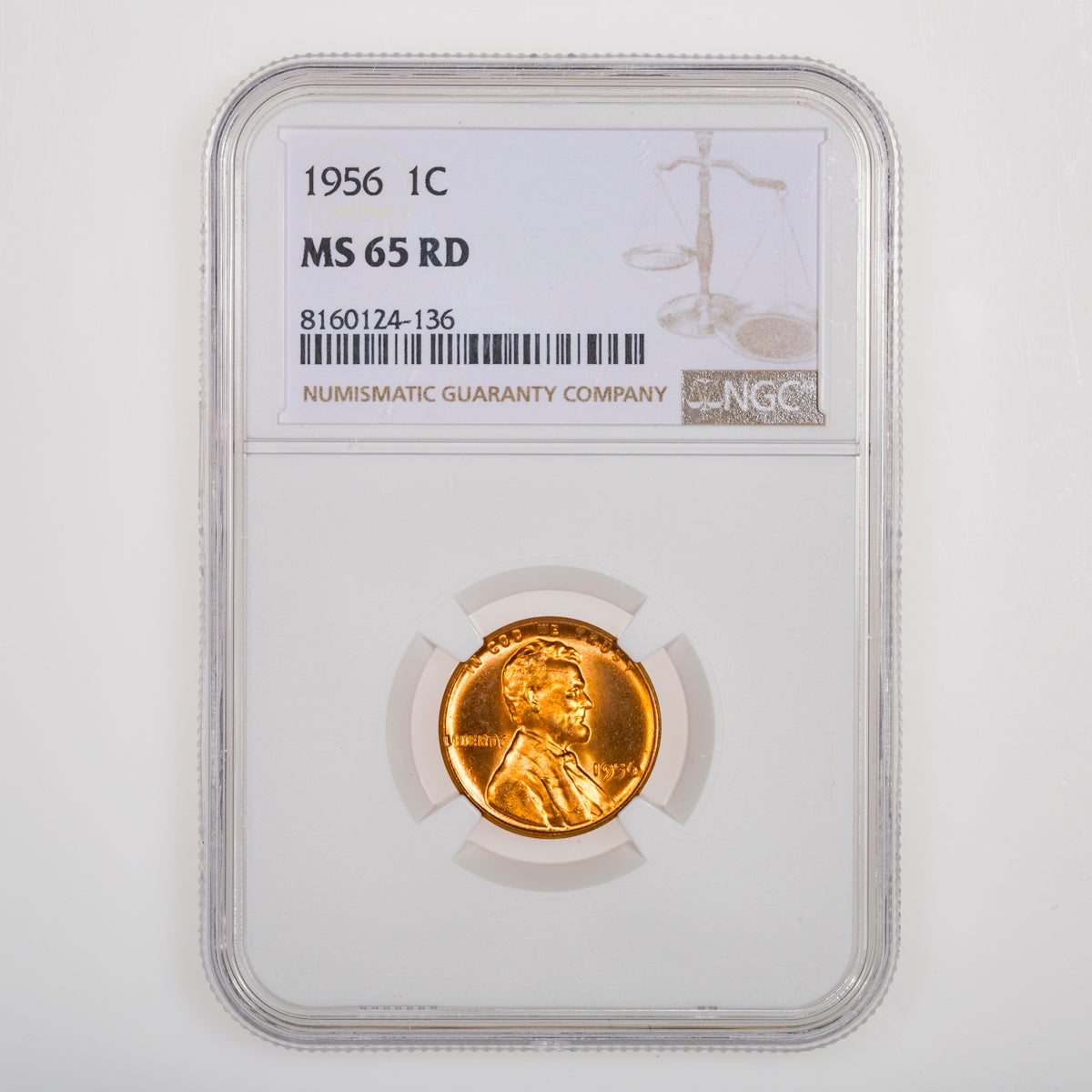 US 1 Cent Wheat 1956 NGC MS-65 RD