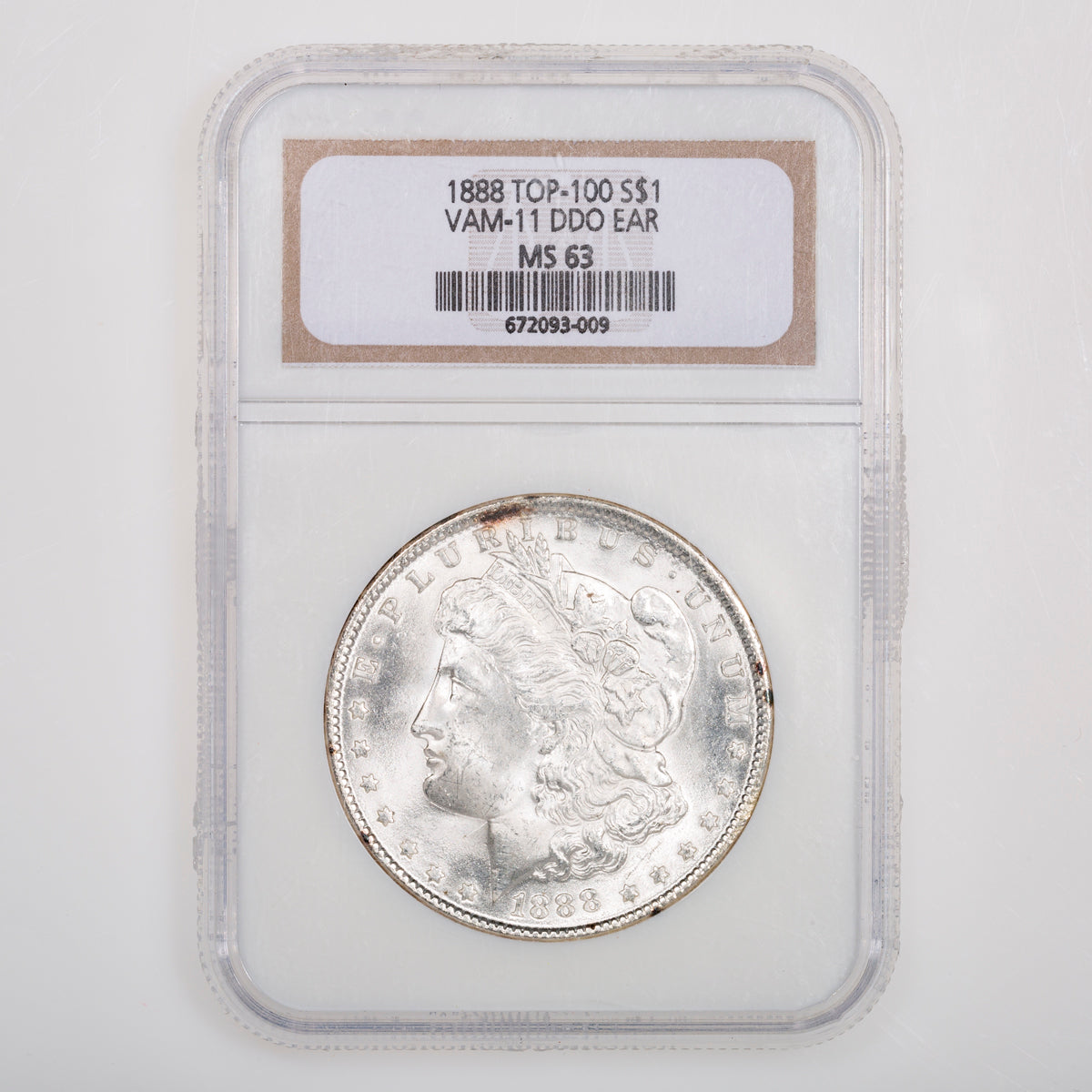 US $1 1888 Top 100 VAM 11 DDO Ear NGC MS-63