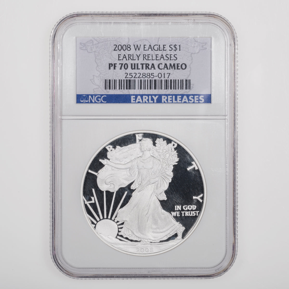 United States 1 oz Silver Eagle 2008W NGC Early Releases PR-70 Ultra Cameo
