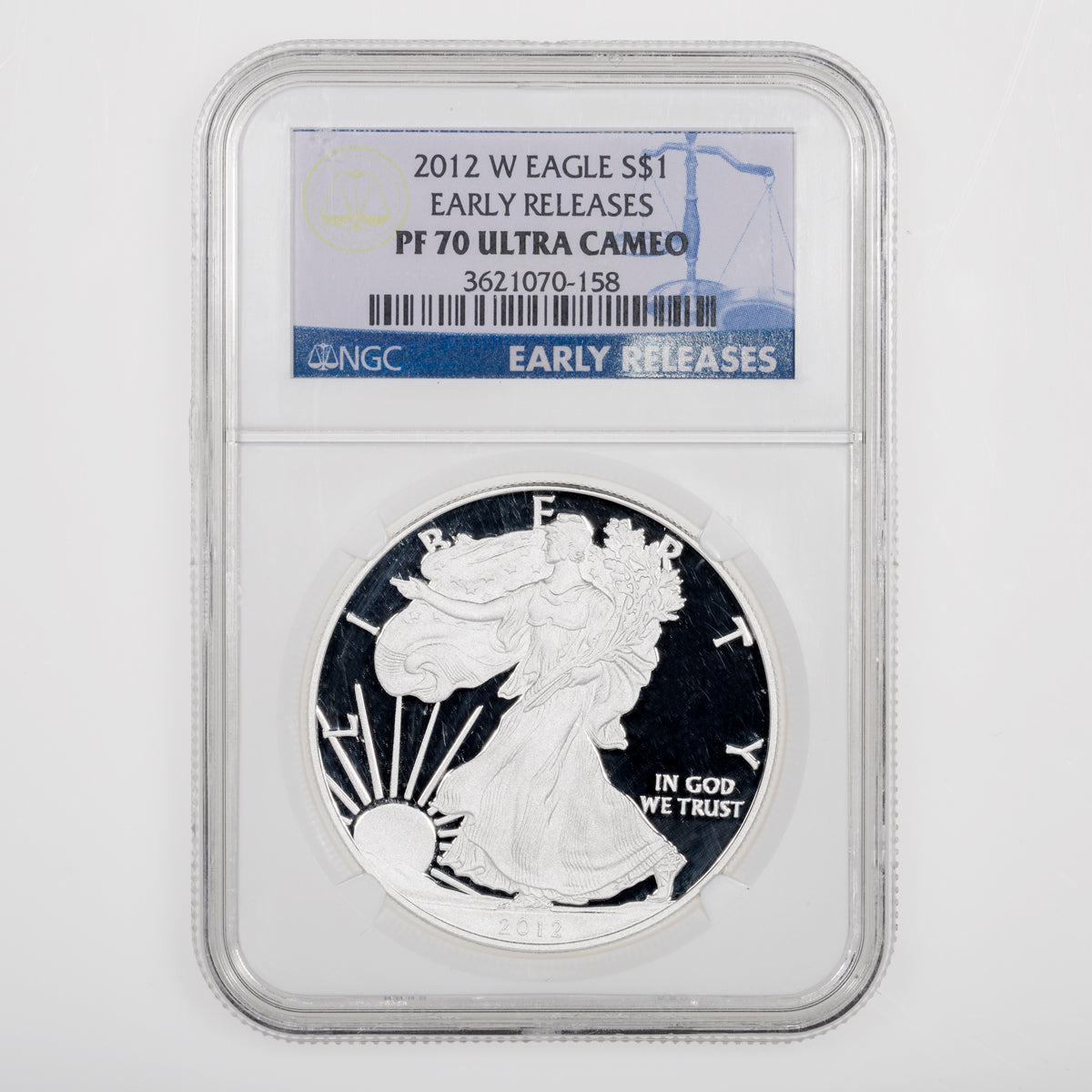 United States 1 oz Silver Eagle 2012W NGC Early Releases PR-70 Ultra Cameo
