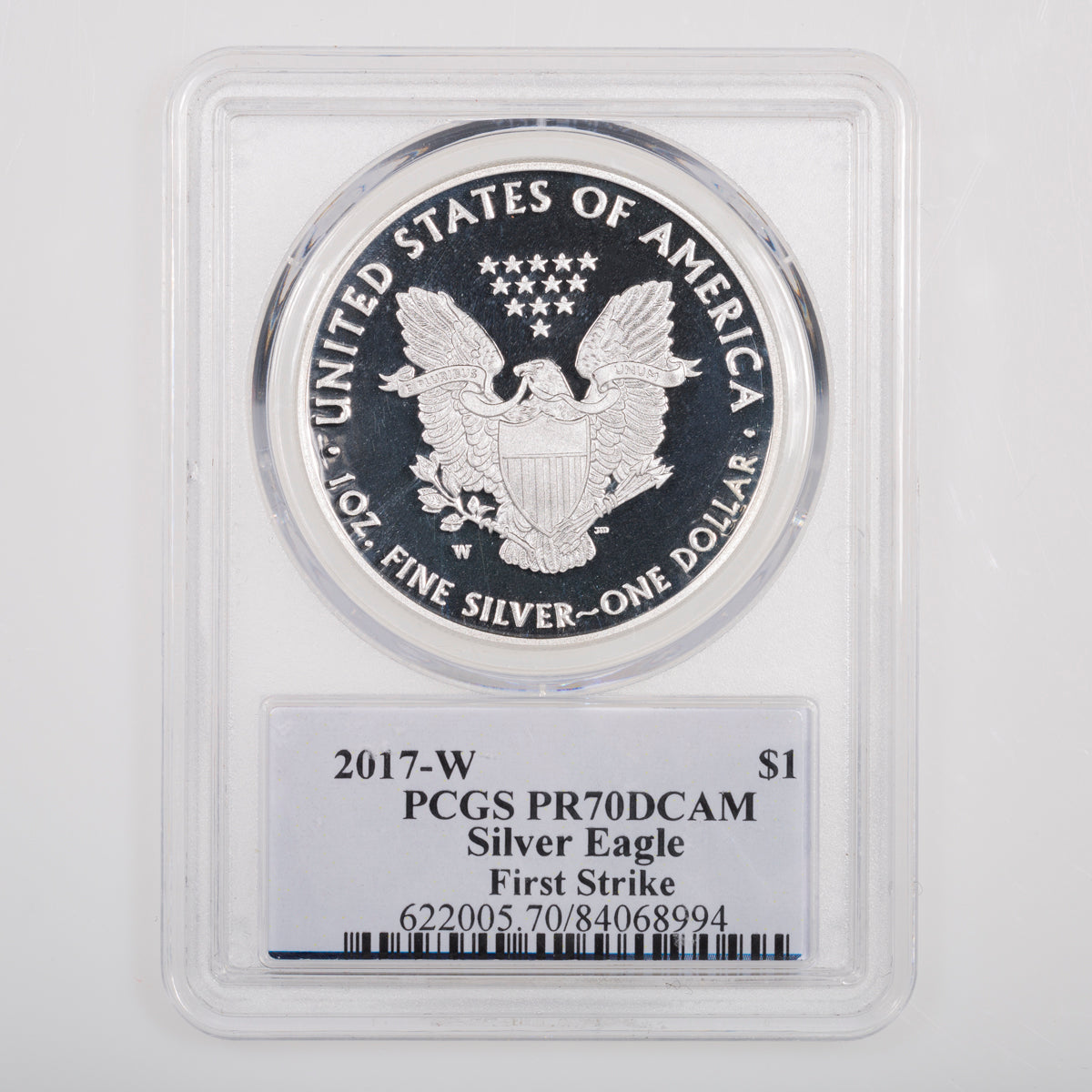アメリカ　＄1　イーグル銀貨　２０１７年　PCGS PR70DCAM United States 1 oz Silver Eagle 2017W PCGS First Strike PR-70 DCAM