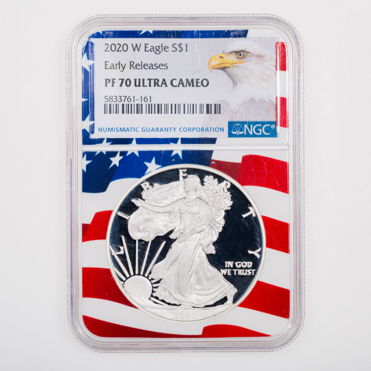 United States 1 oz Silver Eagle 2020W NGC Early Releases American Eagle Custom Core PR-70 Ultra Cameo