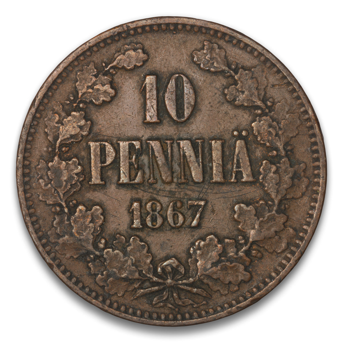 Finland Base 10 Pennia 1867