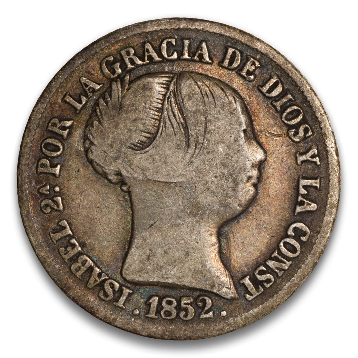 Spain Silver 2 Reales 1852