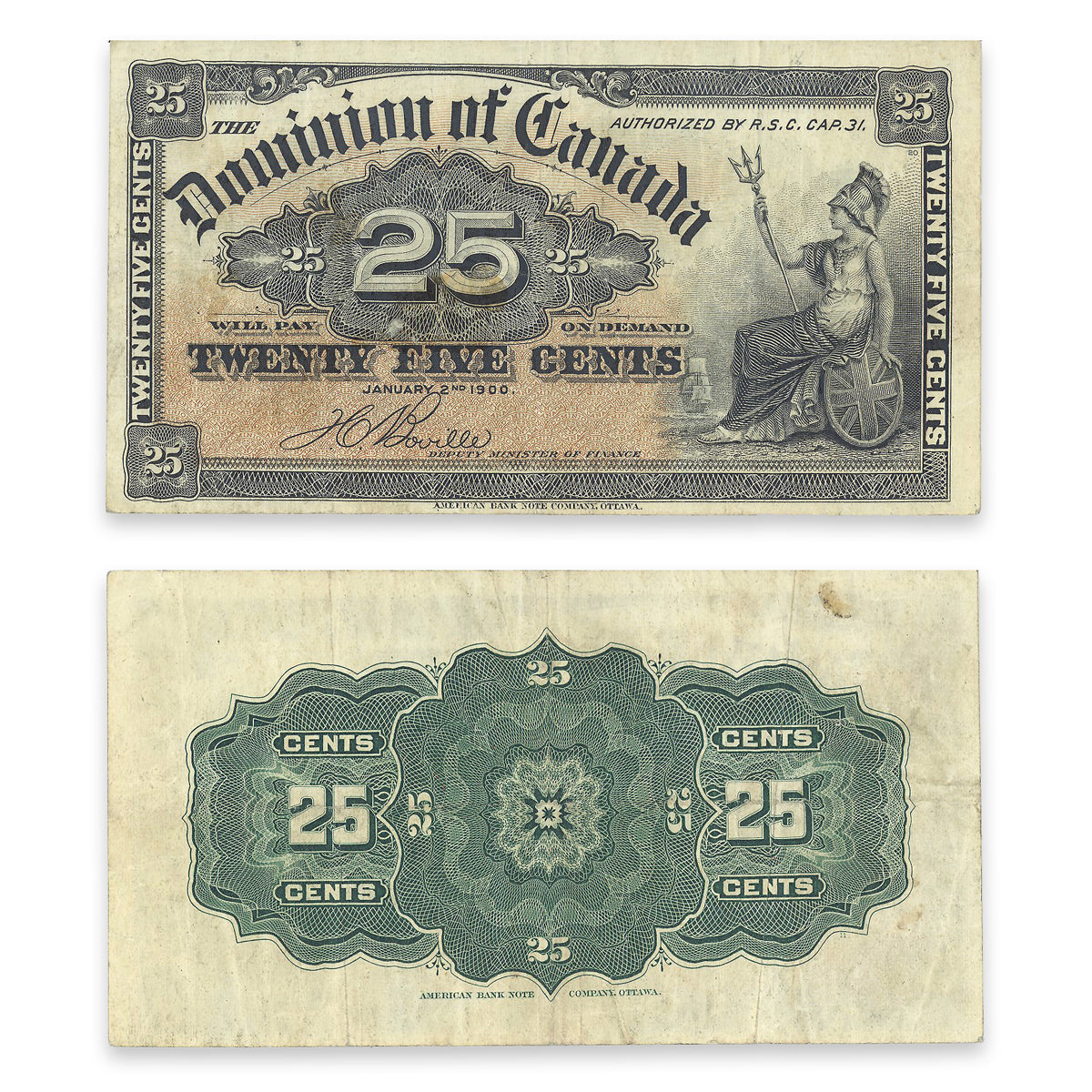 25 Cent 1900 DC-15b VF-30