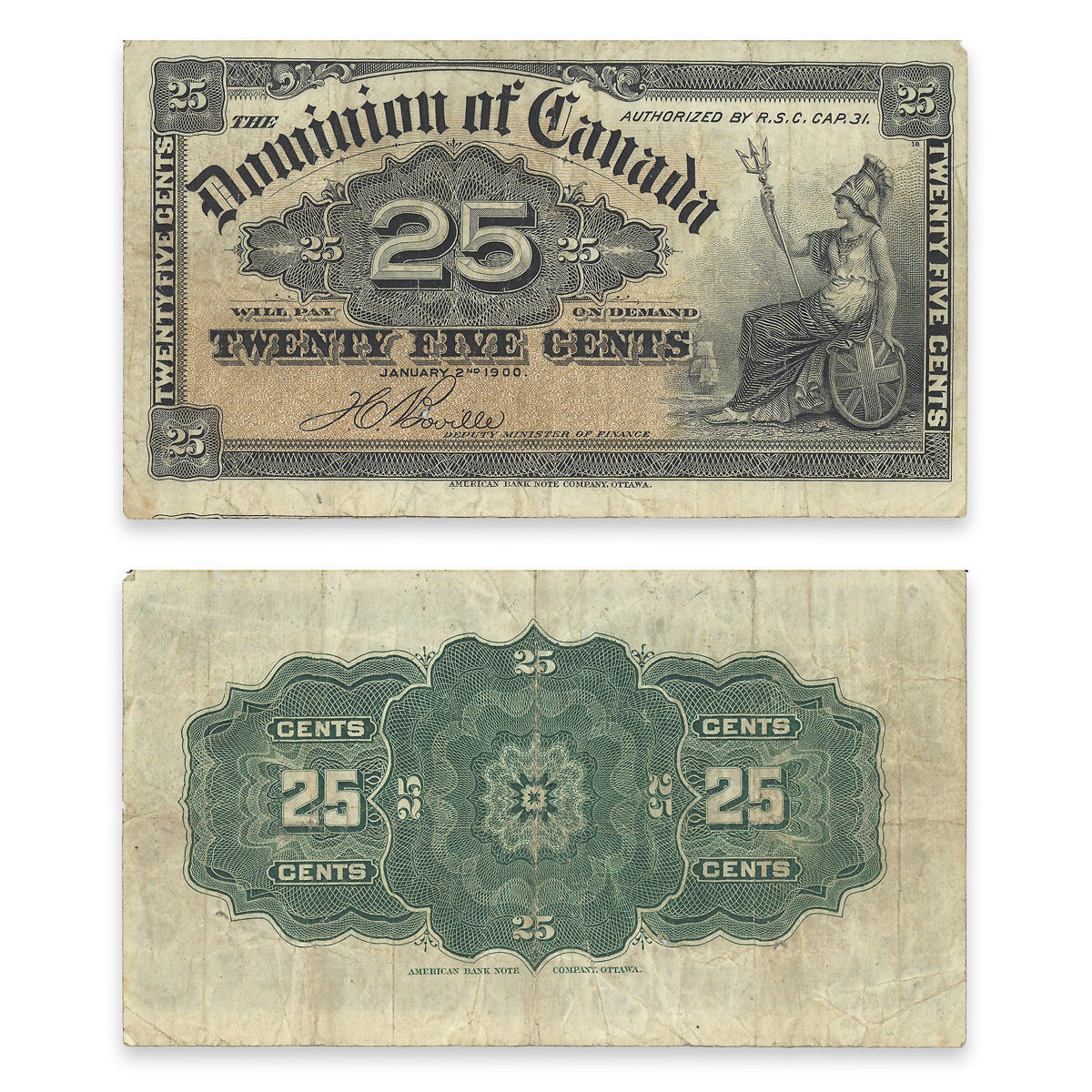 25 Cent 1900 DC-15b VF-30
