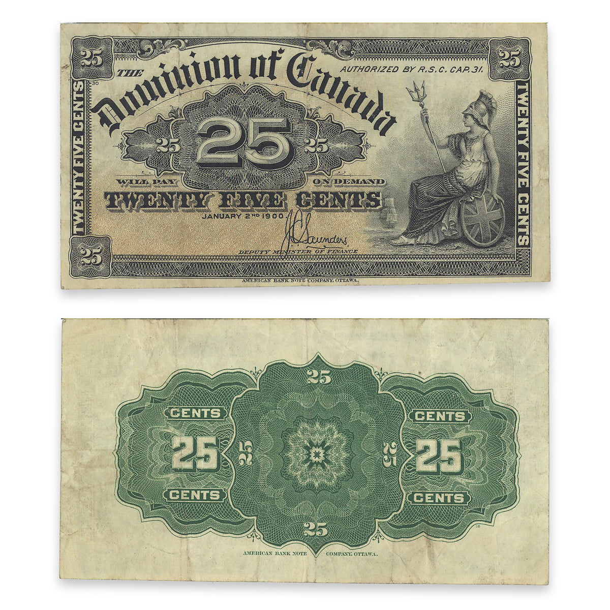 25 Cent 1900 DC-15c VF-20