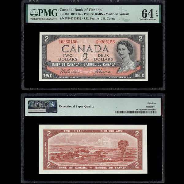 $2 1954 BC-38a Beattie-Coyne Beattie-Coyne Prefix P/B PMG CUNC-64