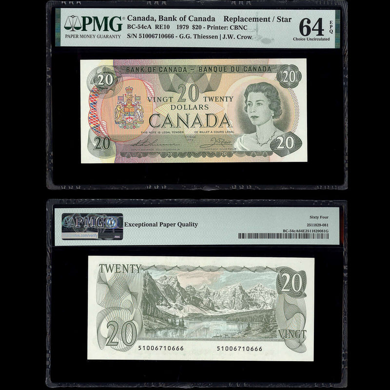 $20 1979 Replacement BC-54cA RE10 Thiessen-Crow Thiessen-Crow PMG CUNC-64