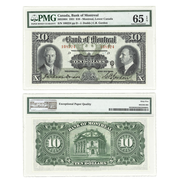 $10 1931 Bank of Montreal GUNC-65