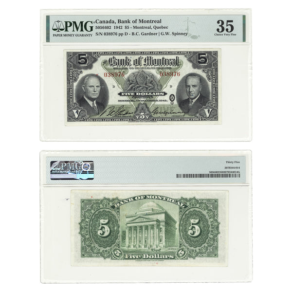 $5 1942 Bank of Montreal VF-35
