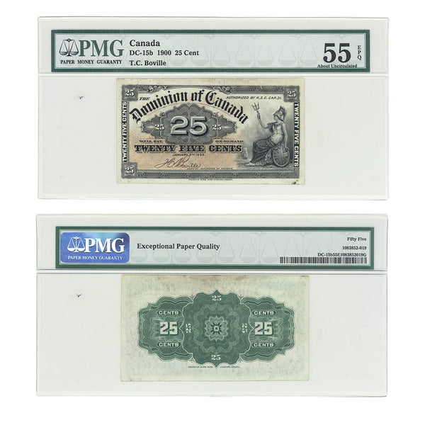 25 cent 1900 PMG AU-55